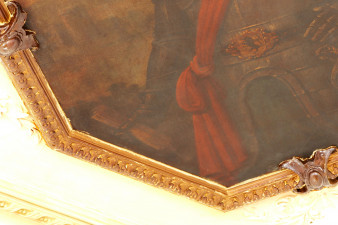 1171. St-Étienne. 11-05-23. Bar du Mal-Assis. Peintures du plafond. Tableau 3 (détail).JPG