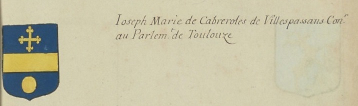 Blason Joseph Marie de Cabreroles