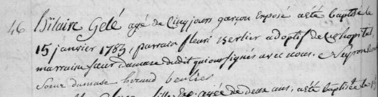 naissance Hilaire Gelé